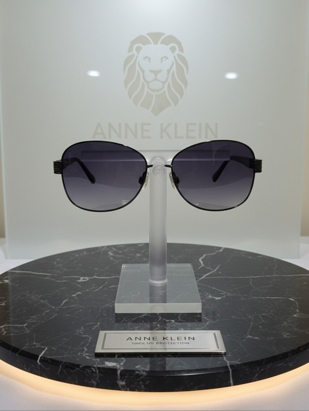 Anne Klein Women's Sunglasses AK7013 Color 045 Gunmetal Brown Gradient Lens